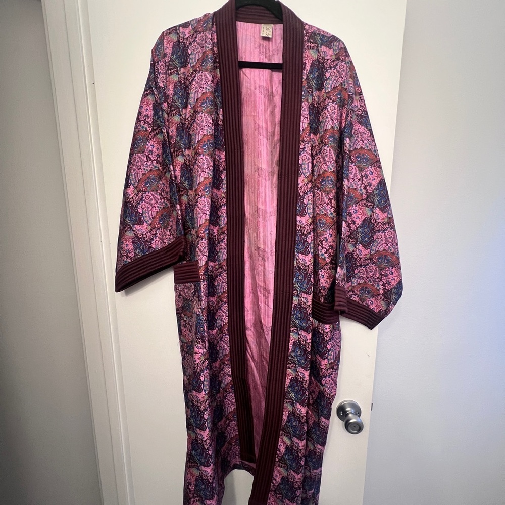 Vintage Printed Silk Robe